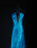 Gorgeous Prom Dress Blue V-neck Evening Dresses Birthday Party Dress Cocktail Dress HZ0319