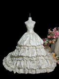 Vintage Strapless Pleated Tiered Wedding Dress HZ0319