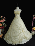 Retro Strapless Pleated Ruffle Tiered Wedding Dress HZ0319