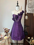 Elegant Homecoming Dress A Line One Shoulder Pleated Short Prom Dress Evening Dress Cocktail Dress HZ0319