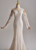 Elegant Wedding Dress Sweetheart Long Sleeve Mermaid Wedding Dress HZ0319