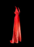 Sexy Prom Dress Red V-neck Backless Pleated Long Prom Dress Evening Dress Gala Dress HZ0319