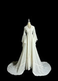 Elegant Wedding Dress A Line Crew Neck Long Sleeve Wedding Dress HZ0319