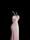 Sweet Prom Dress Light Pink Halter Long Prom Dress Evening Dress Birthday Party Dress HZ0319