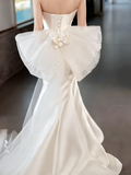 Charming Wedding Dress Sweetheart Flower Pleated Mermaid Wedding Dress HZ0319