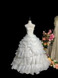 Elegant Wedding Dress Strapless Pleated Tiered Wedding Dress HZ0319