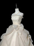 Vintage Wedding Dress Strapless Pleated Tulle Wedding Dress HZ0319