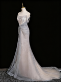 Gorgeous Prom Dress Strapless Pleated Mermaid Birthday Party Outfits Evening Gown HZ0319