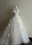Pretty Prom Dress Strapless Flower Tulle Evening Dress Gala Dress HZ0319