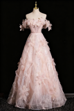 Sweet Prom Dress Off Shoulder Flower Tulle Evening Dress Quinceanera Dress HZ0319