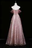 Shiny Prom Dress A Line Off Shoulder Crystal Evening Dress Quinceanera Dress HZ0319