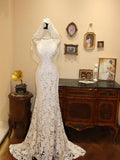 Elegant Wedding Dress Crew Neck Mermaid Wedding Dress HZ0319