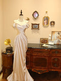 Elegant Prom Dress Off Shoulder Pleated Mermaid Evening Dress Birthday Party Dress HZ0319