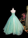 Beauty Prom Dress Strapless Tulle Flower Ball Gown Evening Dress Quinceanera Dress HZ0319