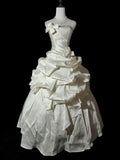 Retro Wedding Dress Strapless Pleated Wedding Dress HZ0319