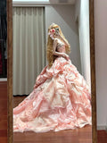 Sweet Prom Dress Strapless Pleated Ruffle Ball Gown Quinceanera Dress HZ0319