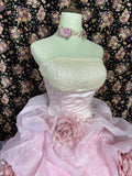 Sweet Prom Dress Strapless Pleated Ball Gown Evening Dress Quinceanera Dress HZ0319