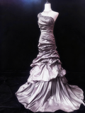 Vintage Prom Dress One Shoulder Pleated Evening Gown Gala Dress HZ0319