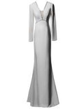 New Arrival Prom Dress White V-neck Backless Evening Dress Gala Dress HZ0319
