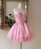 Stunning Homecoming Dress Pink Sweetheart Pleated Short Prom Dress 18th Outfits Birthday Party Dress HZ0319