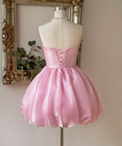 Stunning Homecoming Dress Pink Sweetheart Pleated Short Prom Dress 18th Outfits Birthday Party Dress HZ0319