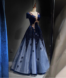 New Arrival Prom Dress A Line V-neck Pleated Evening Dress Gala Dress HZ0319