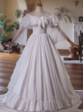 Vintage Wedding Dress V-neck Lace Pleated Wedding Dress HZ0319