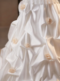 Newest Wedding Dress Strapless Flower Pleated Wedding Dress HZ0319