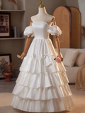Newest Wedding Dress Off Shoulder Pleated Tiered Wedding Dress HZ0319