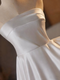 Minimalist Wedding Dress Strapless Pleated Wedding Dress HZ0319