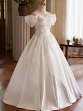 Newest Wedding Dress Off Shoulder Pleated Wedding Dress HZ0319