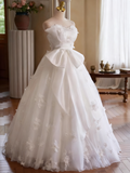 New Arrival Wedding Dress Strapless Tulle Floral Pleated Wedding Dress HZ0319