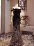 Shiny Prom Dress Off Shoulder Mermaid Evening Dress Gala Gown HZ0319