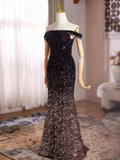 Shiny Prom Dress Off Shoulder Mermaid Evening Dress Gala Gown HZ0319