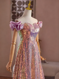 Shiny Prom Dress A Line Sweetheart Sequins Evening Dress Gala Gown HZ0319