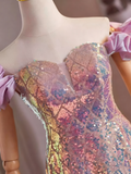 Shiny Prom Dress A Line Sweetheart Sequins Evening Dress Gala Gown HZ0319