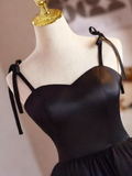 Elegant Prom Dress Black Spaghetti Straps Tulle Pleated Evening Dress Gala Gown HZ0319