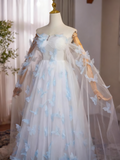Romantic Prom Dress Off Shoulder Tulle Butterfly Evening Dress Gala Dress HZ0319