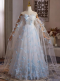 Romantic Prom Dress Off Shoulder Tulle Butterfly Evening Dress Gala Dress HZ0319