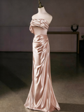 Elegant Prom Dress One Shoulder Pleated Mermaid Evening Dress Gala Dress HZ0319