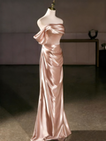 Elegant Prom Dress One Shoulder Pleated Mermaid Evening Dress Gala Dress HZ0319