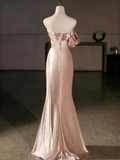 Elegant Prom Dress One Shoulder Pleated Mermaid Evening Dress Gala Dress HZ0319