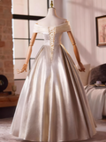 Elegant Prom Dress Off Shoulder Pleated Rose Ball Gown Evening Dress HZ0319