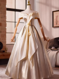 Elegant Prom Dress Off Shoulder Pleated Rose Ball Gown Evening Dress HZ0319
