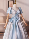 Stunning Prom Dress V-neck Pleated Print Ball Gown Evening Dress HZ0319