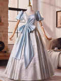 Stunning Prom Dress V-neck Pleated Print Ball Gown Evening Dress HZ0319
