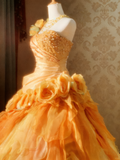New Arrival Prom Dress One Shoulder Pleated Ruffle Ball Gown Quinceanera Dress HZ0319