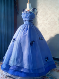 Stunning Prom Dress Spaghetti Straps Pleated Flower Ball Gown Evening Dress Sweet 16 Dress HZ0319