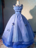 Stunning Prom Dress Spaghetti Straps Pleated Flower Ball Gown Evening Dress Sweet 16 Dress HZ0319