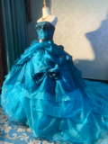 Charming Prom Dress Strapless Pleated Ruffle Ball Gown Evening Dress Birthday Outfits HZ0319